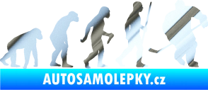 Samolepka Evoluce 003 hokej pravá chrom fólie stříbrná zrcadlová