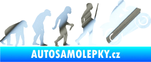 Samolepka Evoluce 004 pravá motorkář chrom fólie stříbrná zrcadlová