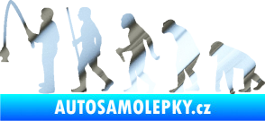 Samolepka Evoluce 005 rybář levá chrom fólie stříbrná zrcadlová