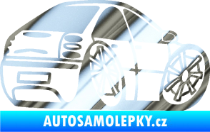 Samolepka Fiat Bravo karikatura pravá chrom fólie stříbrná zrcadlová