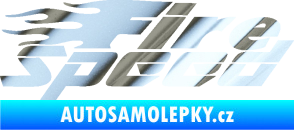 Samolepka Fire speed nápis s plameny chrom fólie stříbrná zrcadlová