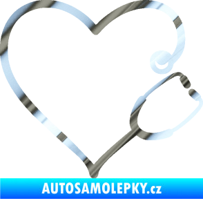 Samolepka Fonendoskop 002 pravá  zdravotní sestřička chrom fólie stříbrná zrcadlová