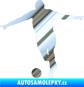Samolepka Fotbalista 015 levá chrom fólie stříbrná zrcadlová