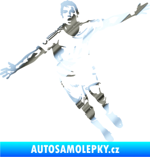 Samolepka Fotbalista 047 levá chrom fólie stříbrná zrcadlová