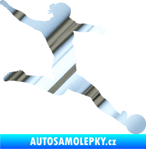Samolepka Fotbalistka 002 pravá chrom fólie stříbrná zrcadlová