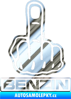 Samolepka Fuck off benzín chrom fólie stříbrná zrcadlová