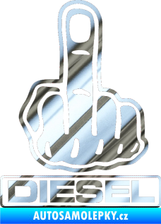Samolepka Fuck off diesel chrom fólie stříbrná zrcadlová