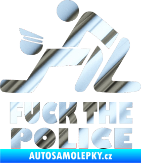 Samolepka Fuck the police 001 chrom fólie stříbrná zrcadlová