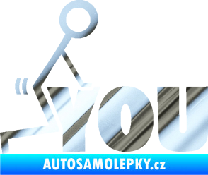 Samolepka Fuck you 002 chrom fólie stříbrná zrcadlová
