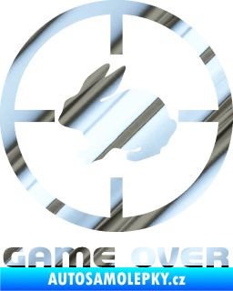 Samolepka Game over lov zajíce chrom fólie stříbrná zrcadlová