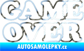 Samolepka Game over nad sebou 001 chrom fólie stříbrná zrcadlová