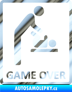 Samolepka Game over varianta baby chrom fólie stříbrná zrcadlová