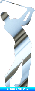 Samolepka Golfista 002 pravá chrom fólie stříbrná zrcadlová