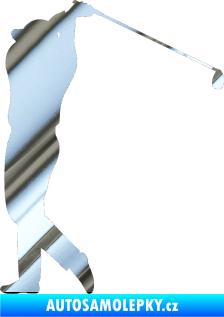 Samolepka Golfista 004 levá chrom fólie stříbrná zrcadlová