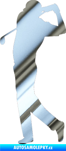 Samolepka Golfista 005 levá chrom fólie stříbrná zrcadlová