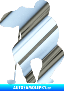 Samolepka Golfista 006 levá chrom fólie stříbrná zrcadlová