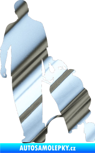 Samolepka Golfista 009 levá chrom fólie stříbrná zrcadlová