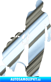 Samolepka Golfista 009 pravá chrom fólie stříbrná zrcadlová
