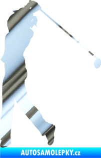 Samolepka Golfistka 013 levá chrom fólie stříbrná zrcadlová