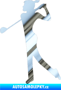 Samolepka Golfistka 016 levá chrom fólie stříbrná zrcadlová