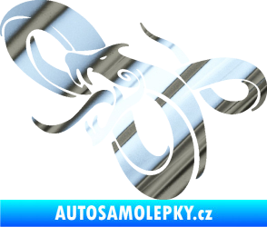 Samolepka Had 001 levá zmije chrom fólie stříbrná zrcadlová