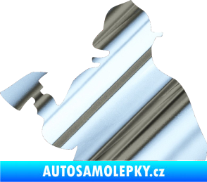 Samolepka Hasič 004 levá chrom fólie stříbrná zrcadlová