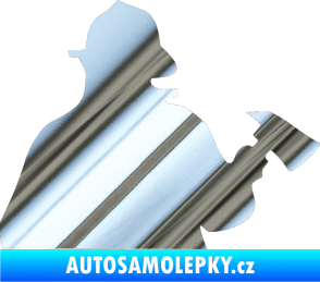 Samolepka Hasič 004 pravá chrom fólie stříbrná zrcadlová