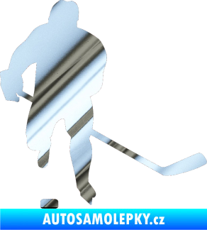 Samolepka Hokejista 008 pravá chrom fólie stříbrná zrcadlová