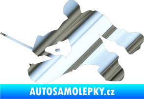 Samolepka Hokejista 015 levá brankář chrom fólie stříbrná zrcadlová