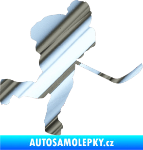 Samolepka Hokejista 017 pravá chrom fólie stříbrná zrcadlová