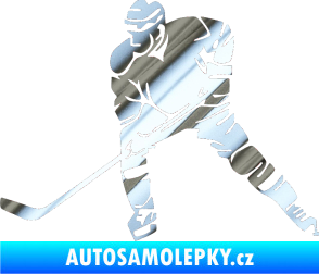 Samolepka Hokejista 026 levá chrom fólie stříbrná zrcadlová