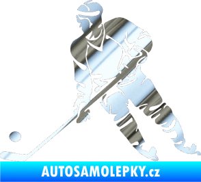 Samolepka Hokejista 027 levá chrom fólie stříbrná zrcadlová