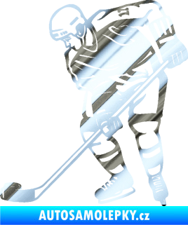 Samolepka Hokejista 029 levá chrom fólie stříbrná zrcadlová
