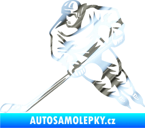 Samolepka Hokejista 030 levá chrom fólie stříbrná zrcadlová