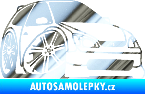 Samolepka Honda Civic karikatura pravá chrom fólie stříbrná zrcadlová