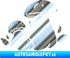 Samolepka Houby 002 pravá chrom fólie stříbrná zrcadlová