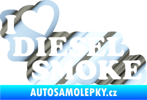 Samolepka I love diesel smoke nápis chrom fólie stříbrná zrcadlová