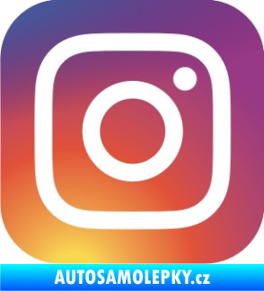 Samolepka Instagram logo barevné chrom fólie stříbrná zrcadlová