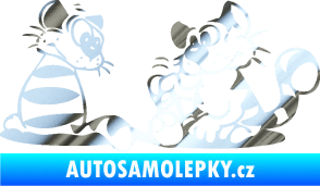 Samolepka Interiér 010 pravá kočičky chrom fólie stříbrná zrcadlová