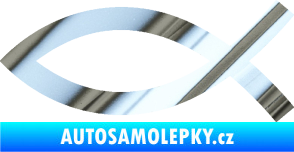 Samolepka Jesus rybička 002 křesťanský symbol chrom fólie stříbrná zrcadlová