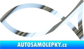 Samolepka Jesus rybička 006 křesťanský symbol chrom fólie stříbrná zrcadlová
