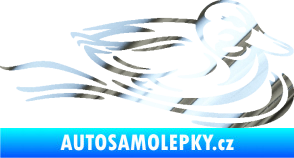Samolepka Kachna 003 pravá ve vodě chrom fólie stříbrná zrcadlová