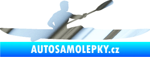 Samolepka Kajakář 003 pravá chrom fólie stříbrná zrcadlová