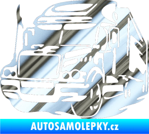 Samolepka Kamion 002 levá nákladní auto chrom fólie stříbrná zrcadlová