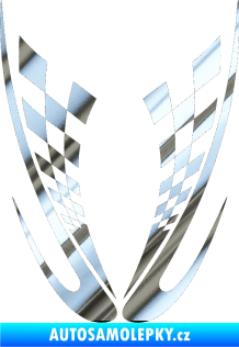 Samolepka Kapota 005 šachovnice chrom fólie stříbrná zrcadlová