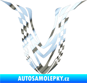 Samolepka Kapota 006 šachovnice chrom fólie stříbrná zrcadlová