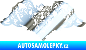Samolepka Kapota 041 lev chrom fólie stříbrná zrcadlová