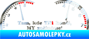 Samolepka Kde TDi končí chrom fólie stříbrná zrcadlová