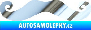Samolepka Knír 001 movember, moustache styl chrom fólie stříbrná zrcadlová