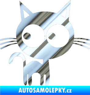 Samolepka Kočička 001 pravá chrom fólie stříbrná zrcadlová